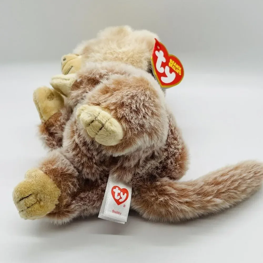 Ty Beanie Bellies Stubby Brown Monkey Plush‎ Stuffed Animal Toy Small Cute